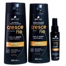 Kit shampoo, condicionador e sérum cresce fio Barrominas