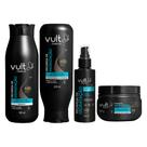 Kit Shampoo Condicionador Leave In e Máscara Capilar Recarga de Hidratação Cabelos Vult