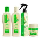 Kit Shampoo Condicionador Máscara e Leave In Cacheados Babosa e Macadâmia Cachos Bio Extratus Kit Shampoo Condicionador Máscara e Leave In Cacheados Babosa e Macadâmia Cachos Bio Extratus