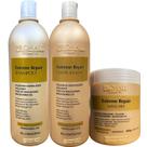 Kit Shampoo Condicionador Máscara Extreme Repair Prohall Limpeza profunda Hidratação sedoso Equilíbrio pH Brilho intenso