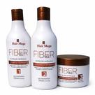 Kit Shampoo Condicionador Máscara Hair Mega Fiber Force Nutrição Intensiva 3 Passos