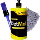 Kit Shampoo Desengraxante Detergente Automotivo Limpeza Pesada Detmol 1L Sandet Luva Pincel