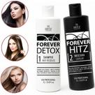 Kit Shampoo Detox Anti Resíduos Com Progressiva Profissional Mascara Capilar Alisamento Com Hidratação 2x1000ml Hitz Cosméticos