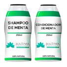 Kit Shampoo E Condicionador 250ml Aroma De Menta Cabelos Normais E Oleosos