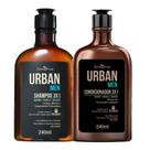 Kit Shampoo e Condicionador 3 em 1 Barba Cabelo e Bigode Masculino 240ml Urban Men Kit Shampoo e Condicionador 3 em 1 Barba Cabelo e Bigode Masculino 240ml Urban Men