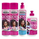Kit Shampoo e Condicionador e Ativador e Creme de Pentear Muriel Umidiliz Teen Algodão Doce 300ml
