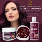 Kit Shampoo e Máscara Tonalizante Marsala Intenso - S/ Amônia - Resultado 100% Natural La cosméticos