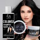 Kit Shampoo e Máscara Tonalizante Preto Intenso S/ Amônia - Resultado 100% Natural La cosméticos