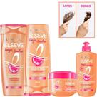 Kit Shampoo Elseve Longo dos Sonhos Tratamento Milagroso Creme Pentear AntiCorte Reparação Hidrata
