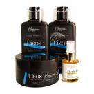 Kit shampoo, mascara, condicionador linha lisos e serum reparador revitaliz maggioni