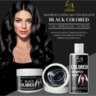 Kit Shampoo + Máscara Tonalizante Preto Intenso - Sem Amônia - Resultado 100% Natural L&a cosméticos