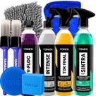 Kit Shampoo Neutro Automotivo V-Floc Revitalizador Intense Cera Liquida Tok Final Sintra Fast Limpador Multiação