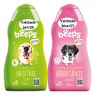 Kit Shampoo Neutro Condicionador Beeps 500ml Cães Gato