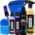 Kit shampoo neutro vfloc cera tok final revitalizador de plasticos intense 240ml vonixx pretinho vintex