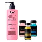Kit Shampoo Nutritivo Help Me Hair 1L Ampola Cronograma Capilar Queen Raaf Cosmetics