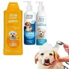 Kit Shampoo Pelos Claros + Limpa Lágrima + Limpa Orelha Pet