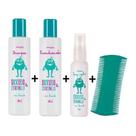 Kit Shampoo + Recondicionador + Spray Arruda e Citronela Abelha Rainha + Pente Fino grátis