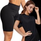 Kit Short Legging BÁSICO Cós Alto + Camiseta Corrida Academia Fitness Dry POLIAMIDA 1072