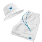 Kit Short Praia + Chapeu Bucket Hat Masculino Com Cordao Colorido
