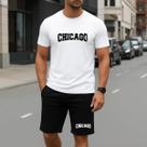 Kit Short Tactel e Camiseta Chicago Masculina 100 Algodão Chicago Tendencia Casual Moderna Estilosa Kit Short Tactel e Camiseta Chicago Masculina 100 Algodão Chicago Tendencia Casual Moderna Estilosa
