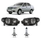 Kit Siena Fire Par Farol Dianteiro Máscara Negra + Par Lâmpada Halógena H7 2011 A 2013