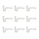 Kit Sifão Sanfonado Extensível com 9 unidades PVC Branco Até 70cm Cozinha Pia Banheiro Tanque Universal