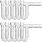 Kit Sifão Tigre Universal Flexível Ajustável Multiuso Branco Sanfonado Pia Banheiro Tanque