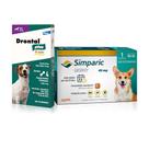 Kit Simparic Cães 10,1 a 20kg 1 Comprimido + Vermífugo Drontal Cães até 10kg 4 Comprimidos