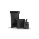 Kit Single 3 Peças Lixeiras E Dispenser Preto Coza
