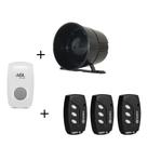 Kit Sirene Acionada Por Controle Remoto + 3 Controles