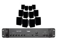 Kit Sistema de Som Com 12 Caixas Jbl C621p E pwm1600 400wrms Para Restaurante, Loja, Academia, Bar Preto
