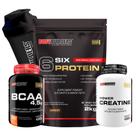 Kit Six Protein 2kg + BCAA 4,5 100g + Power Creatina 100g + Coqueteleira Bodybuilders