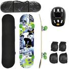 Kit skate com shape de madeira + par de joelheira + cotoveleira e capacete - DM BRASIL Kit skate com shape de madeira + par de joelheira + cotoveleira e capacete - DM BRASIL