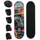 Kit Skate Infantil Juvenil Semi Profissional Até 50kg E Kit Proteção Capacete Old Shoes