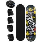 Kit Skate Infantil Juvenil Semi Profissional Até 50kg E Kit Proteção Capacete Style