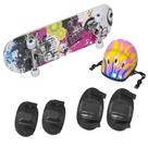 Kit Skate Infantil Montado Skateboard Iniciante Completo Capacete Criança Kit Skate Infantil Montado Skateboard Iniciante Completo Capacete Criança