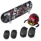 Kit Skate Infantil Montado Skateboard Iniciante Completo Capacete Criança Kit Skate Infantil Montado Skateboard Iniciante Completo Capacete Criança