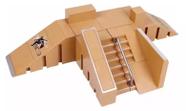 Kit skate parque marrom miniatura fingerboard skate de dedo completo 5 pcs (PISTA A)