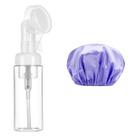 Kit Skin Care Cuidados Touca Cetim AntiFrizz Com Frasco Espumador Pump