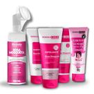Kit Skincare Rosa Mosqueta Dermachem, Mousse Micelar Rosa Mosqueta Rhenuks , Mascara Hidratante Rosa Mosqueta Removedora de Cravo 5 itens