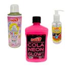 Kit Slime Cola Neon Rosa Ativador Espuma Slime Tutti Frutti