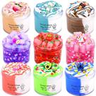Kit Slime Dauwiaow, pacote com 9 unidades, 3 cubos de gelatina (crocante, 6 manteiga)