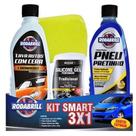 Kit Smart 3x1 Lava Auto + Pretinho + Silicone + Esponja Rodabrill