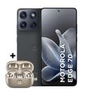 Kit Smartphone Motorola Edge 70 5G 512GB e Fone Bluetooth Moto Buds Loop Champagne Swarovski