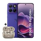 Kit Smartphone Motorola Edge 70 Fusion Plus 5G 256GB e Fone Bluetooth Moto Buds Loop Champagne Swarovski