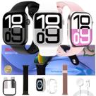 Kit Smartwatch Relogio W11 X 47mm IA Gps Responde Whatzz Tela Amoled Pulseira Extra Pelicula
