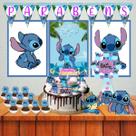 Kit só um bolinho festa em casa monta facil Stitch Ohana decoração aniversário