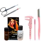 Kit Sobrancelha Henna Chandra Profissional Pinça Tesoura Paquímetro