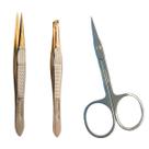 Kit Sobrancelha Macrilan Profissional Pinças Pi-1 Pi-3 E Tesoura De Design