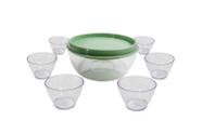 Kit sobremesa 7 peças / saladeira elegance verde menta